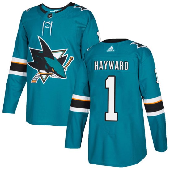 Brian Hayward San Jose Sharks Authentic Home Adidas Jersey - Teal