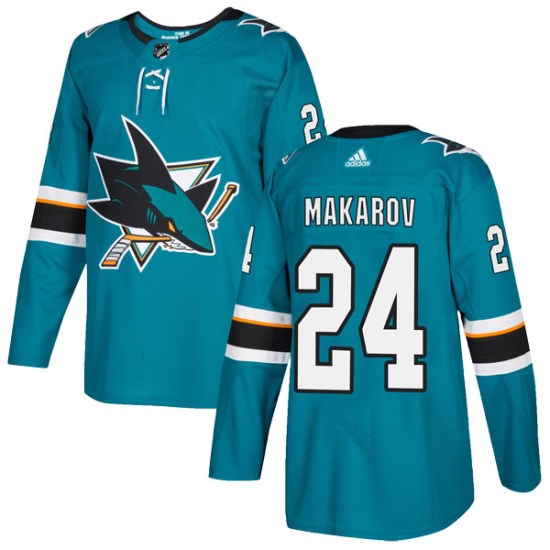 Sergei Makarov San Jose Sharks Authentic Home Adidas Jersey - Teal