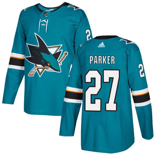 Scott Parker San Jose Sharks Authentic Home Adidas Jersey - Teal