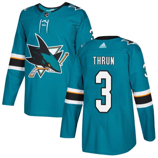 Henry Thrun San Jose Sharks Authentic Home Adidas Jersey - Teal