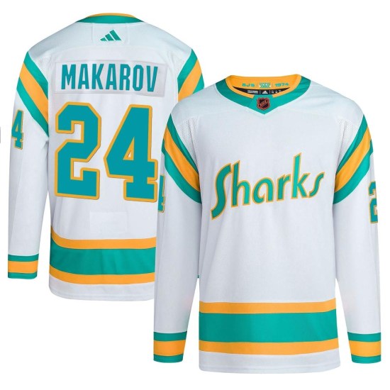 Sergei Makarov San Jose Sharks Authentic Reverse Retro 2.0 Adidas Jersey - White