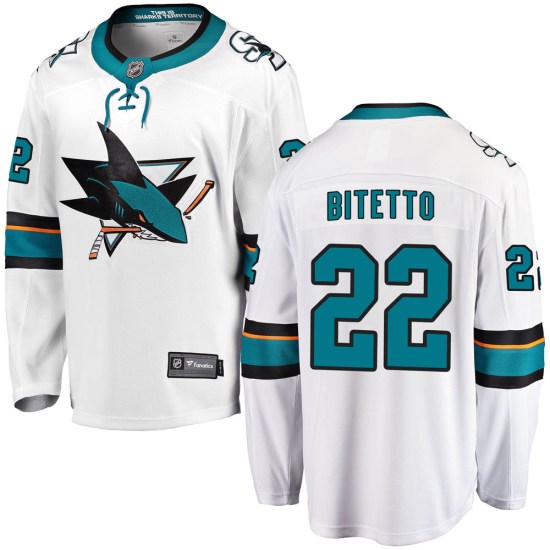 Anthony Bitetto San Jose Sharks Breakaway Away Fanatics Branded Jersey - White
