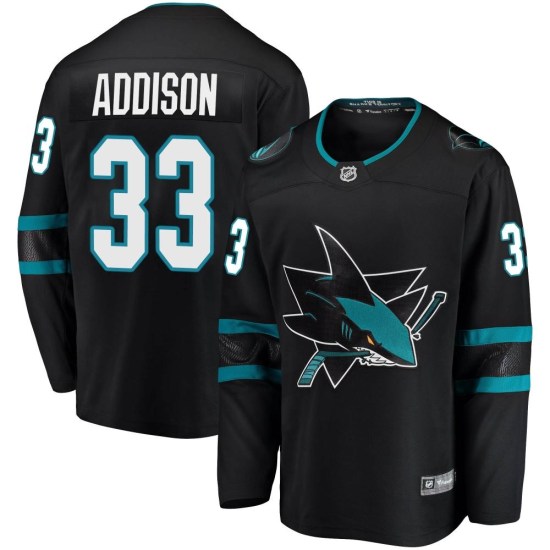 Calen Addison San Jose Sharks Youth Breakaway Alternate Fanatics Branded Jersey - Black
