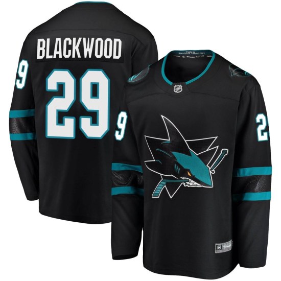 Mackenzie Blackwood San Jose Sharks Youth Breakaway Alternate Fanatics Branded Jersey - Black