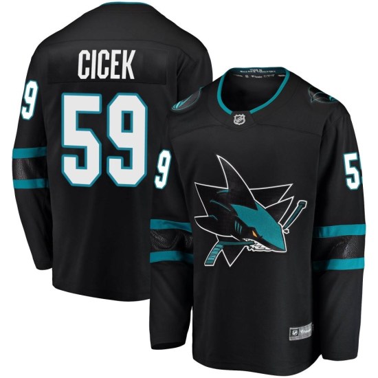 Nick Cicek San Jose Sharks Youth Breakaway Alternate Fanatics Branded Jersey - Black