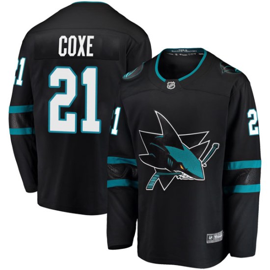 Craig Coxe San Jose Sharks Youth Breakaway Alternate Fanatics Branded Jersey - Black