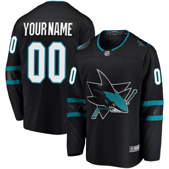 Custom San Jose Sharks Youth Breakaway Custom Alternate Fanatics Branded Jersey - Black