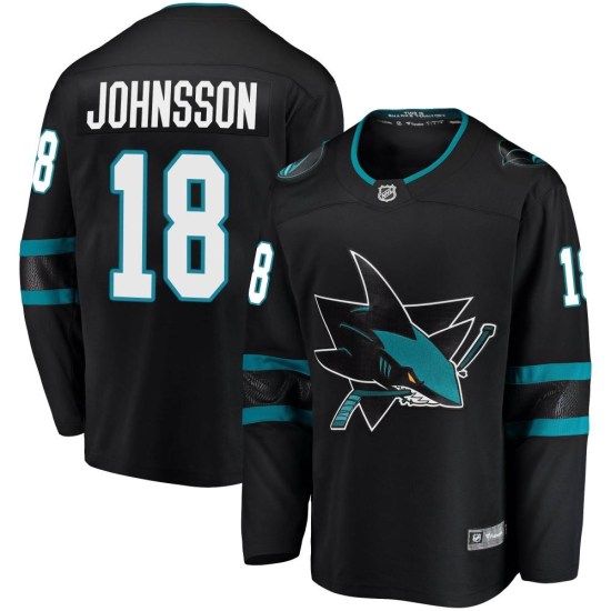 Andreas Johnsson San Jose Sharks Youth Breakaway Alternate Fanatics Branded Jersey - Black