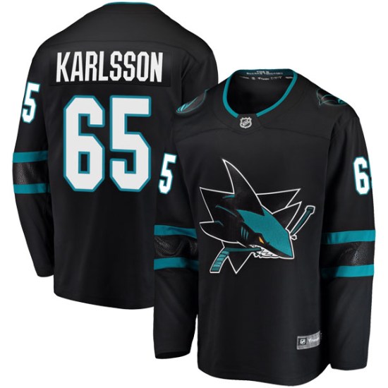 Erik Karlsson San Jose Sharks Youth Breakaway Alternate Fanatics Branded Jersey - Black