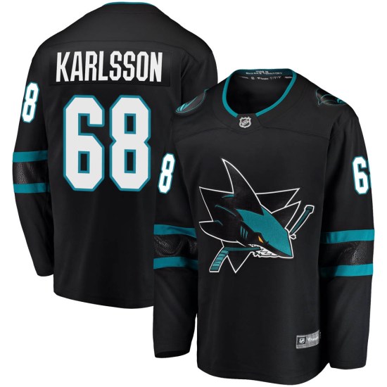Melker Karlsson San Jose Sharks Youth Breakaway Alternate Fanatics Branded Jersey - Black