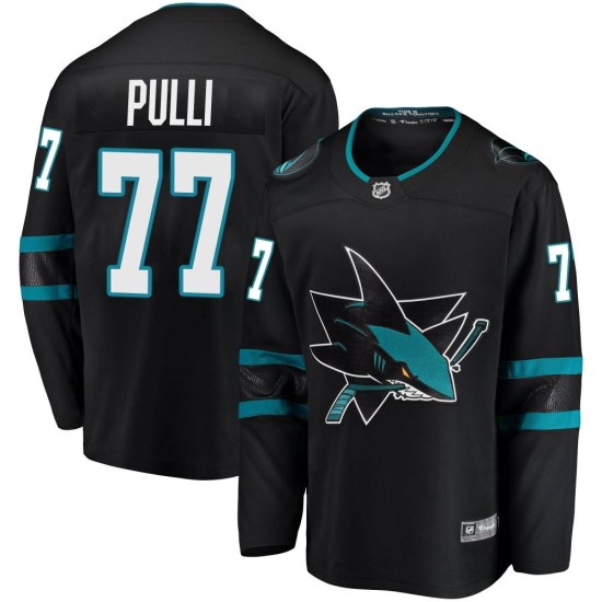 Valtteri Pulli San Jose Sharks Youth Breakaway Alternate Fanatics Branded Jersey - Black