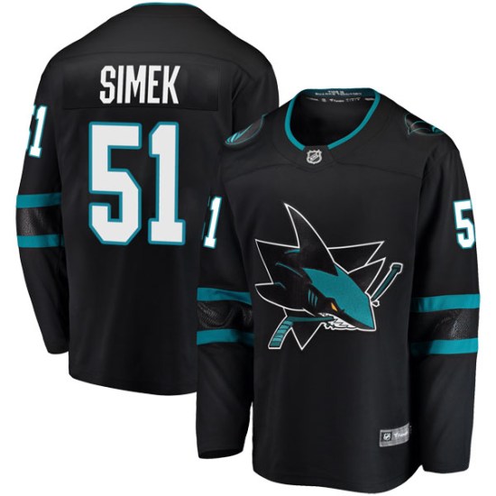 Radim Simek San Jose Sharks Youth Breakaway Alternate Fanatics Branded Jersey - Black