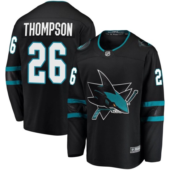 Jack Thompson San Jose Sharks Youth Breakaway Alternate Fanatics Branded Jersey - Black