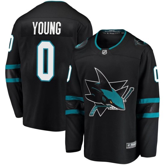 Alex Young San Jose Sharks Youth Breakaway Alternate Fanatics Branded Jersey - Black