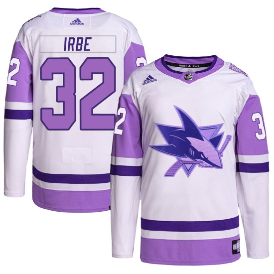 Arturs Irbe San Jose Sharks Authentic Hockey Fights Cancer Primegreen Adidas Jersey - White/Purple