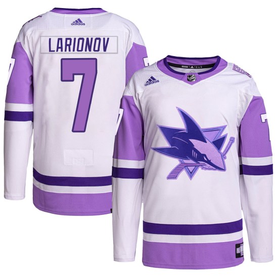 Igor Larionov San Jose Sharks Authentic Hockey Fights Cancer Primegreen Adidas Jersey - White/Purple