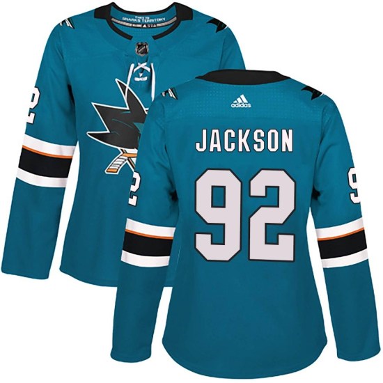 Jacob Jackson San Jose Sharks Women's Authentic Home Adidas Jersey - Teal
