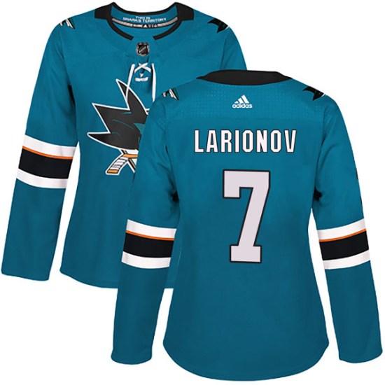 Igor Larionov San Jose Sharks Women's Authentic Home Adidas Jersey - Teal