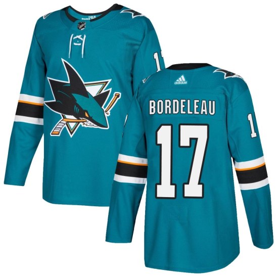 Thomas Bordeleau San Jose Sharks Youth Authentic Home Adidas Jersey - Teal