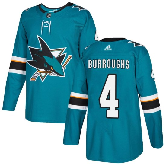 Kyle Burroughs San Jose Sharks Youth Authentic Home Adidas Jersey - Teal