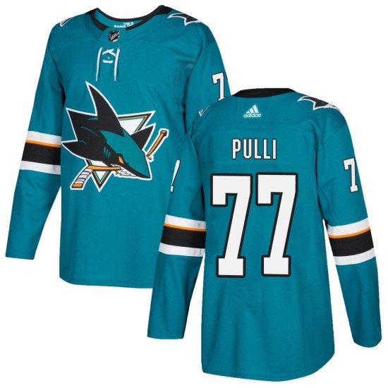 Valtteri Pulli San Jose Sharks Youth Authentic Home Adidas Jersey - Teal