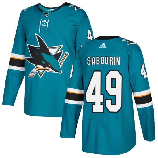 Scott Sabourin San Jose Sharks Youth Authentic Home Adidas Jersey - Teal
