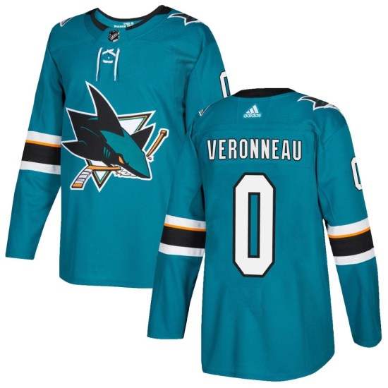 Max Veronneau San Jose Sharks Youth Authentic Home Adidas Jersey - Teal