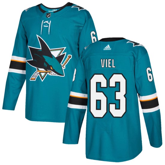 Jeffrey Viel San Jose Sharks Youth Authentic Home Adidas Jersey - Teal