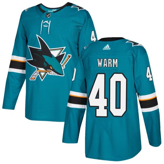 Beck Warm San Jose Sharks Youth Authentic Home Adidas Jersey - Teal