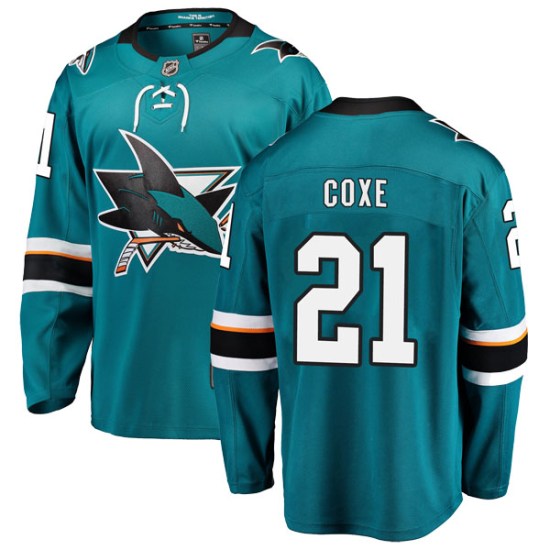 Craig Coxe San Jose Sharks Breakaway Home Fanatics Branded Jersey - Teal