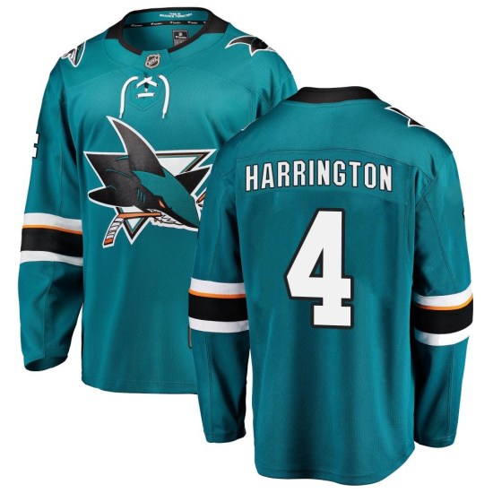 Scott Harrington San Jose Sharks Breakaway Home Fanatics Branded Jersey - Teal