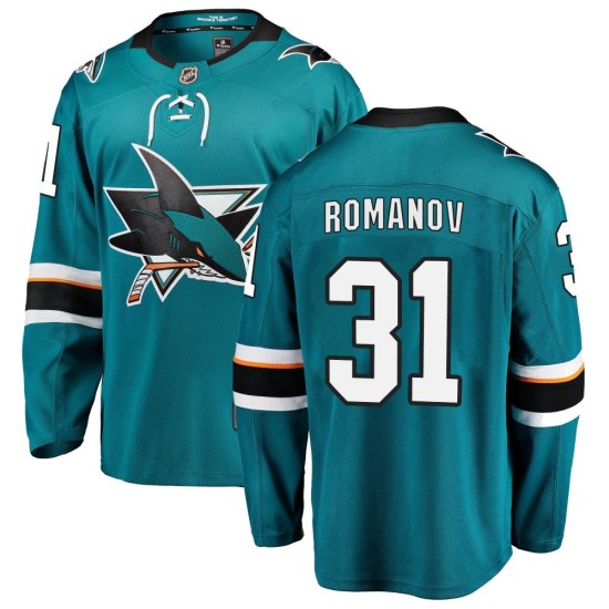 Georgi Romanov San Jose Sharks Breakaway Home Fanatics Branded Jersey - Teal
