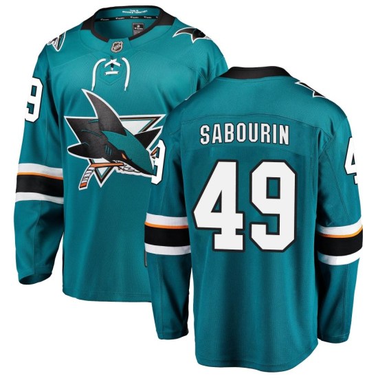 Scott Sabourin San Jose Sharks Breakaway Home Fanatics Branded Jersey - Teal