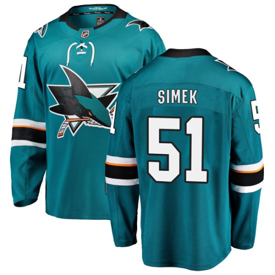 Radim Simek San Jose Sharks Breakaway Home Fanatics Branded Jersey - Teal
