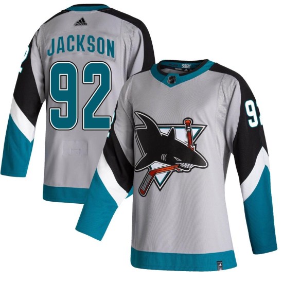 Jacob Jackson San Jose Sharks Youth Authentic 2020/21 Reverse Retro Adidas Jersey - Gray