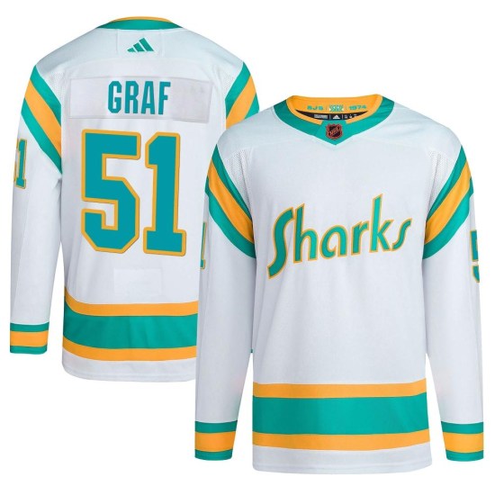 Collin Graf San Jose Sharks Youth Authentic Reverse Retro 2.0 Adidas Jersey - White