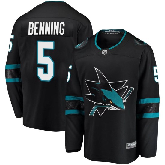 Matt Benning San Jose Sharks Breakaway Alternate Fanatics Branded Jersey - Black