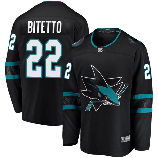 Anthony Bitetto San Jose Sharks Breakaway Alternate Fanatics Branded Jersey - Black