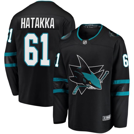 Santeri Hatakka San Jose Sharks Breakaway Alternate Fanatics Branded Jersey - Black