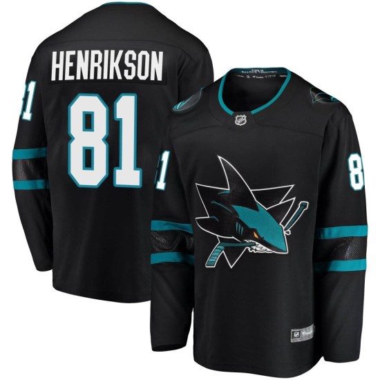 Arvid Henrikson San Jose Sharks Breakaway Alternate Fanatics Branded Jersey - Black