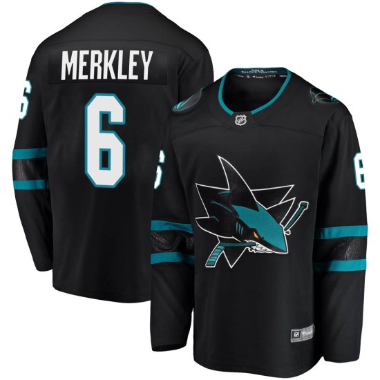 Ryan Merkley San Jose Sharks Breakaway Alternate Fanatics Branded Jersey - Black