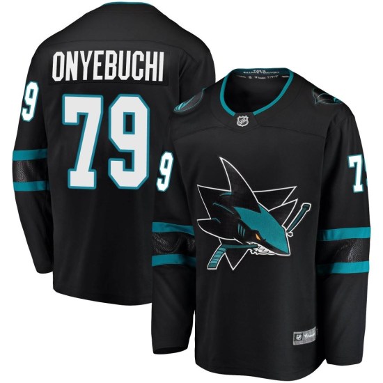 Montana Onyebuchi San Jose Sharks Breakaway Alternate Fanatics Branded Jersey - Black