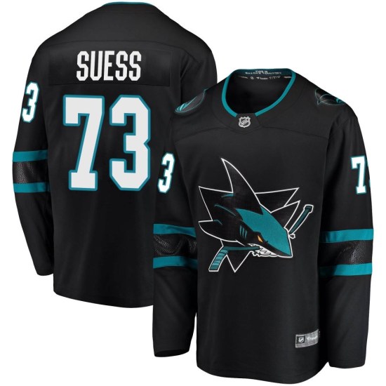 CJ Suess San Jose Sharks Breakaway Alternate Fanatics Branded Jersey - Black