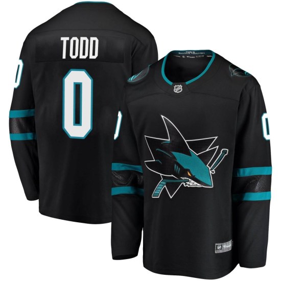 Nathan Todd San Jose Sharks Breakaway Alternate Fanatics Branded Jersey - Black