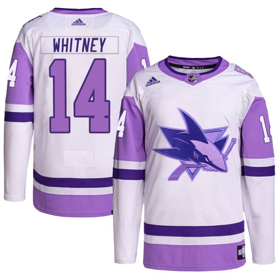Ray Whitney San Jose Sharks Youth Authentic Hockey Fights Cancer Primegreen Adidas Jersey - White/Purple