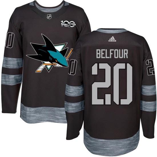 Ed Belfour San Jose Sharks Youth Authentic 1917-2017 100th Anniversary Jersey - Black