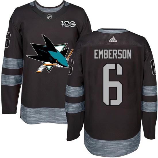 Ty Emberson San Jose Sharks Youth Authentic 1917-2017 100th Anniversary Jersey - Black