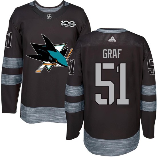 Collin Graf San Jose Sharks Youth Authentic 1917-2017 100th Anniversary Jersey - Black