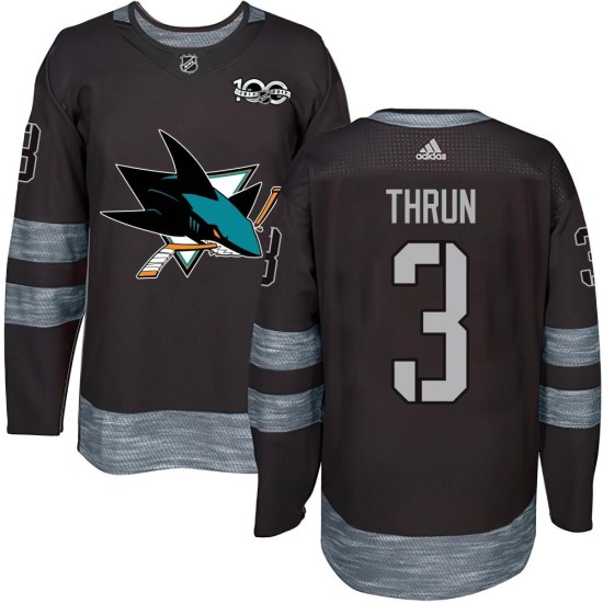 Henry Thrun San Jose Sharks Youth Authentic 1917-2017 100th Anniversary Jersey - Black