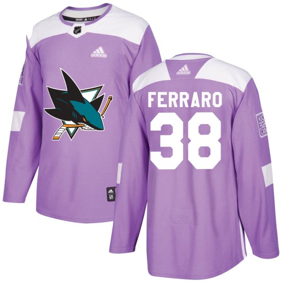 Mario Ferraro San Jose Sharks Authentic Hockey Fights Cancer Adidas Jersey - Purple